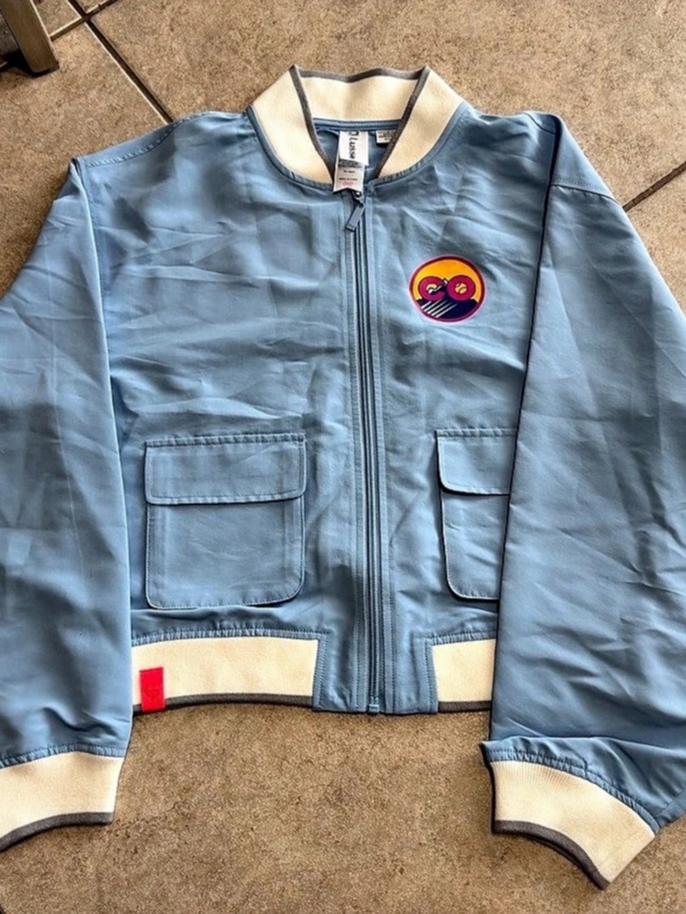 Lusso Rockies Varsity Jacket Blue Size Small NWT